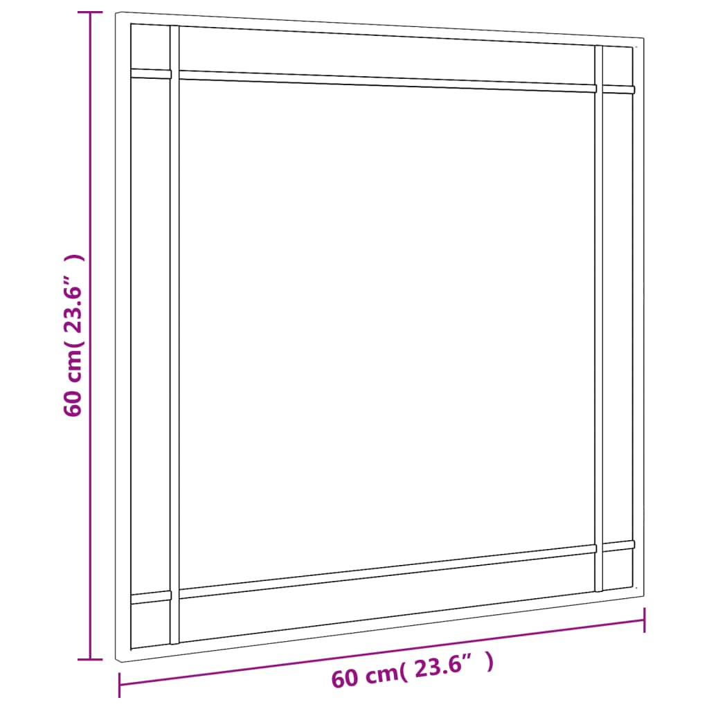 8721012134928_g_en_hd_5 vidaXL Wall Mirror Black 60x60 cm Square Iron - Image 7
