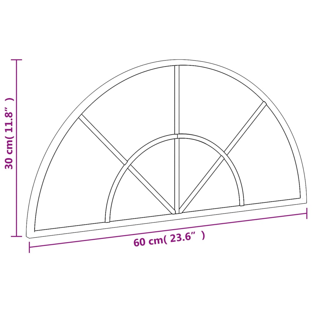 8721012135079_g_en_hd_5 vidaXL Wall Mirror Black 60x30 cm Arch Iron - Image 7