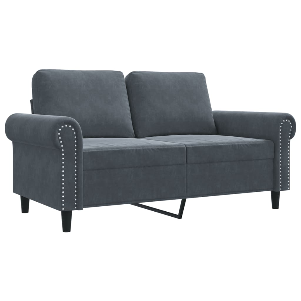 8721012136052_a_en_hd_1 vidaXL 2-Seater Sofa Dark Grey 120 cm Velvet - Image 2
