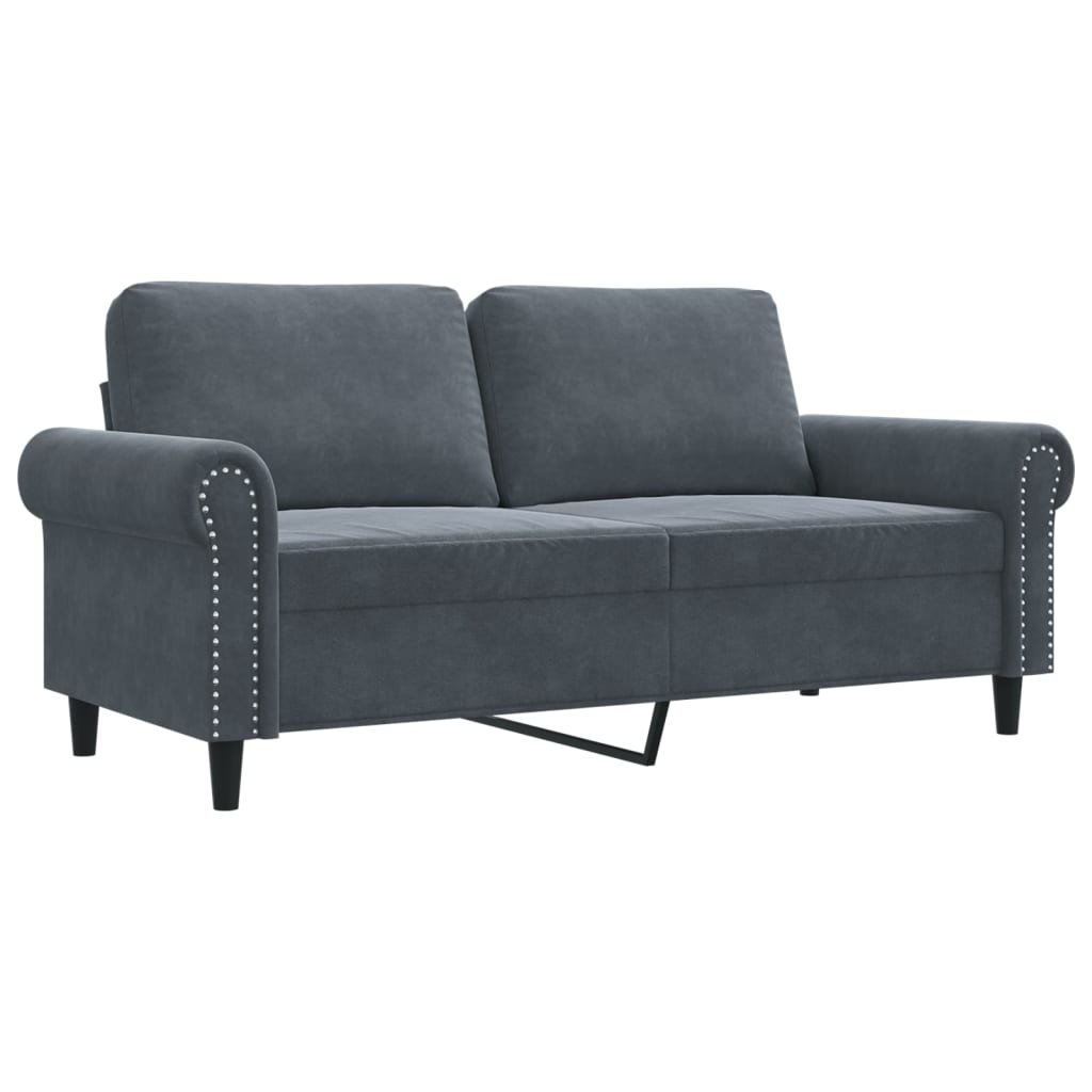 8721012136151_a_en_hd_1 vidaXL 2-Seater Sofa Dark Grey 140 cm Velvet - Image 2