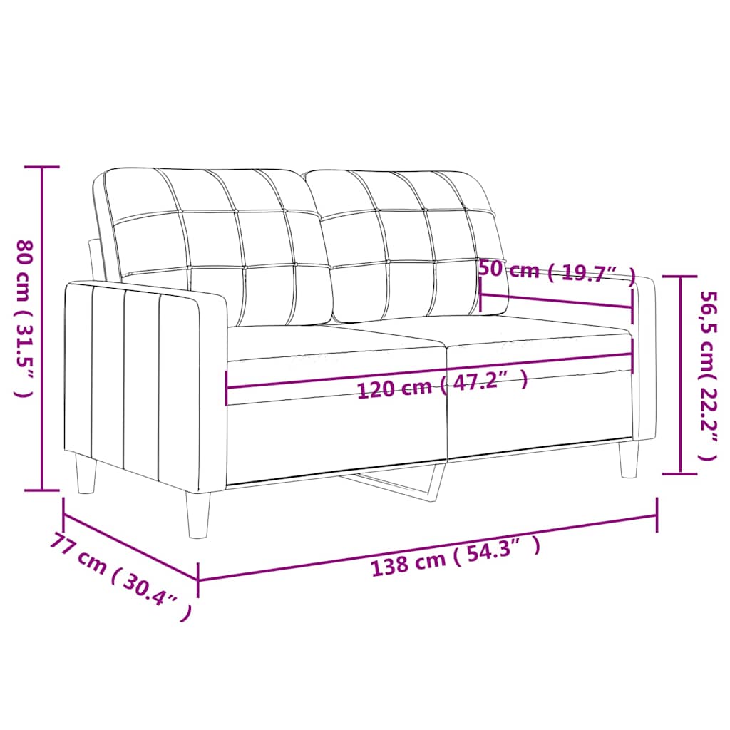 8721012138100_g_en_hd_6 vidaXL 2-Seater Sofa Dark Grey 120 cm Fabric - Image 8