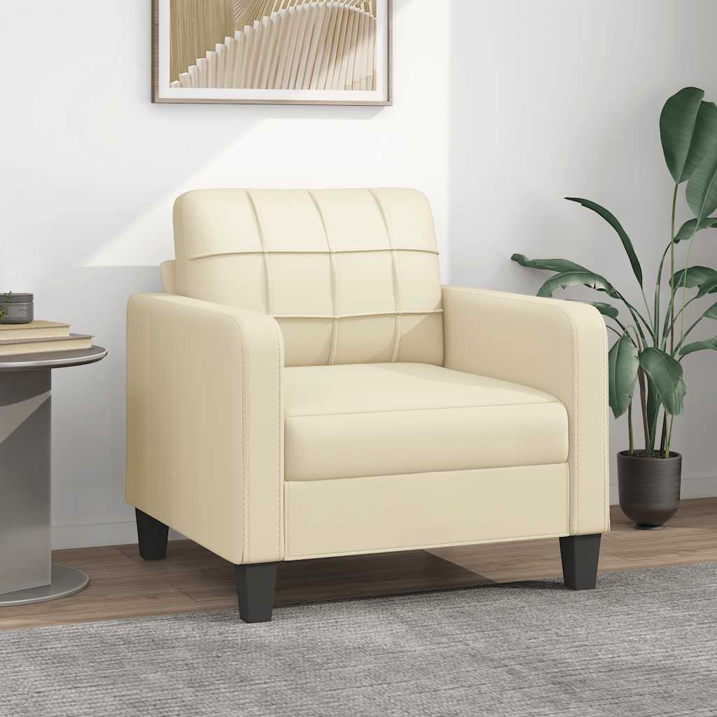vidaXL Sofa Chair Cream 60 cm Faux Leather