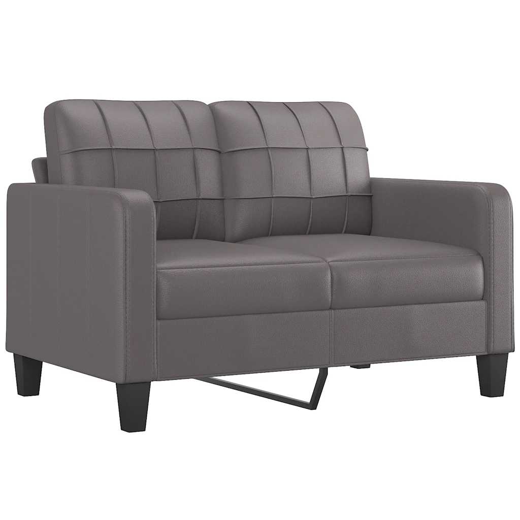 8721012138407_a_en_hd_1 vidaXL 2-Seater Sofa Grey 120 cm Faux Leather - Image 2