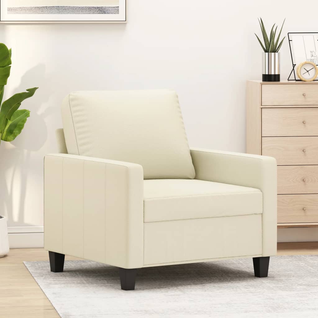 vidaXL Sofa Chair Cream 60 cm Faux Leather