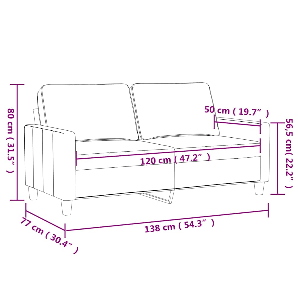 8721012138599_g_en_hd_6 vidaXL 2-Seater Sofa Cream 120 cm Faux Leather - Image 8
