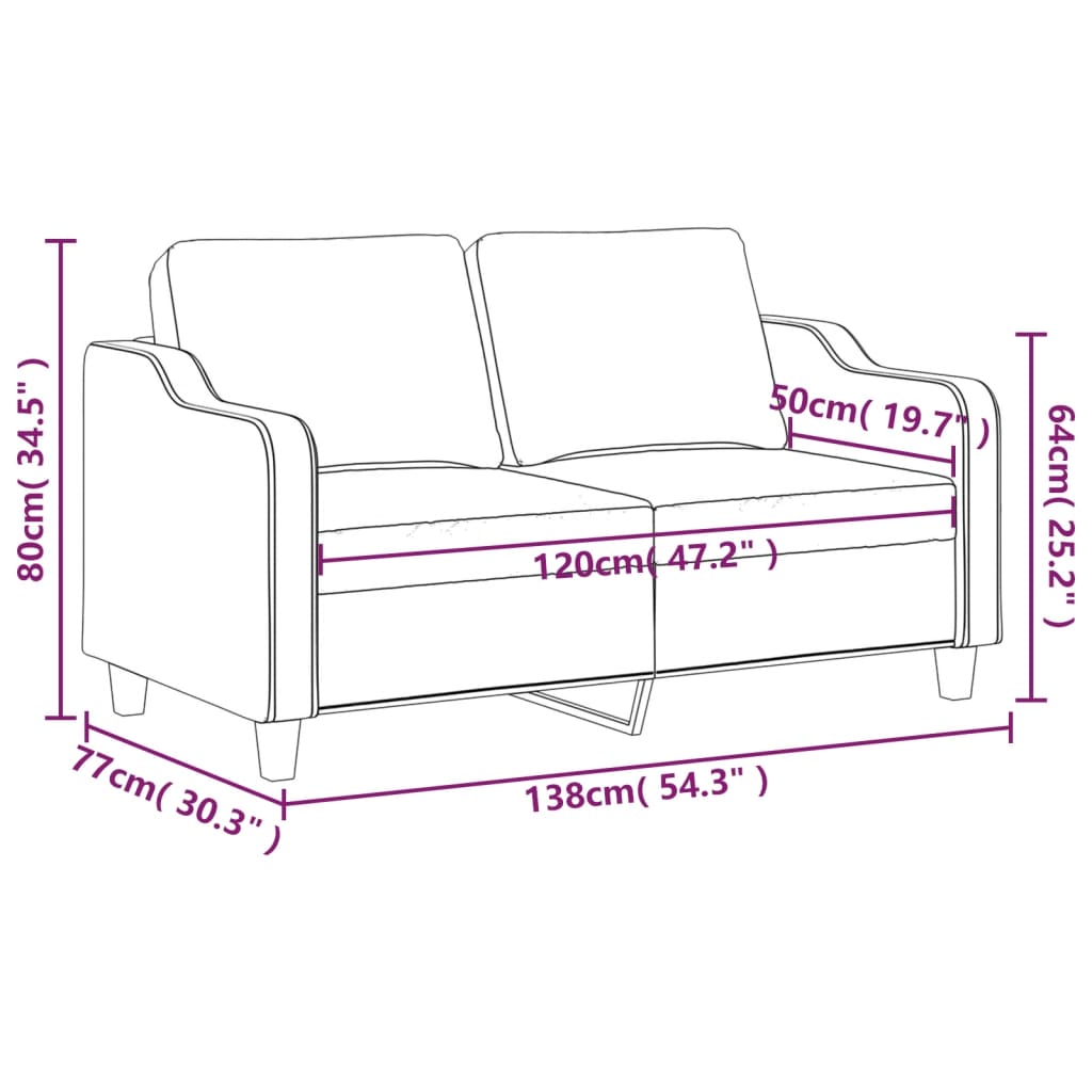 8721012140813_g_en_hd_6 vidaXL 2-Seater Sofa Black 120 cm Fabric - Image 8