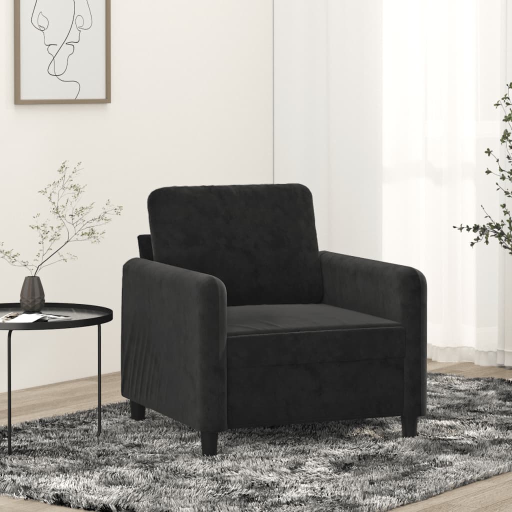vidaXL Sofa Chair Black 60 cm Velvet