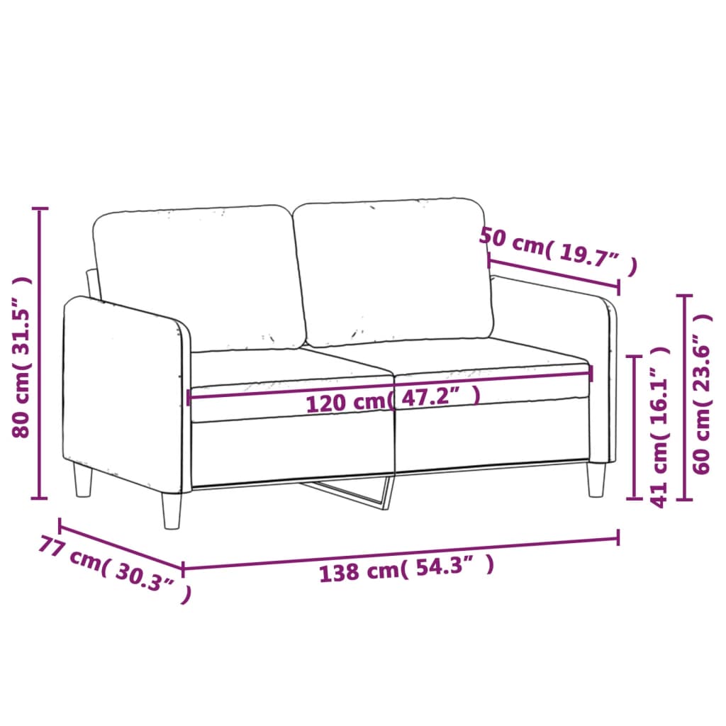 8721012142008_g_en_hd_6 vidaXL 2-Seater Sofa Black 120 cm Fabric - Image 8