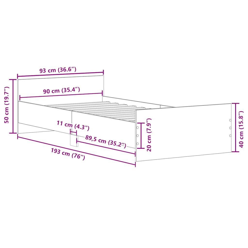 8721012154278_g_en_hd_8 vidaXL Bed Frame without Mattress Sonoma Oak 90x190 cm Engineered Wood - Image 10
