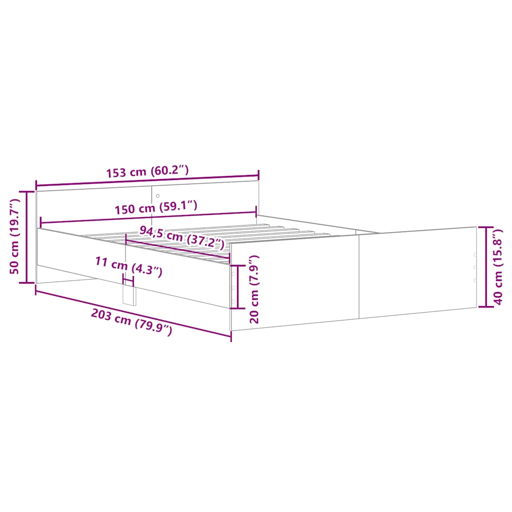 8721012157101_g_en_hd_8 vidaXL Bed Frame without Mattress White 150x200 cm - Image 10