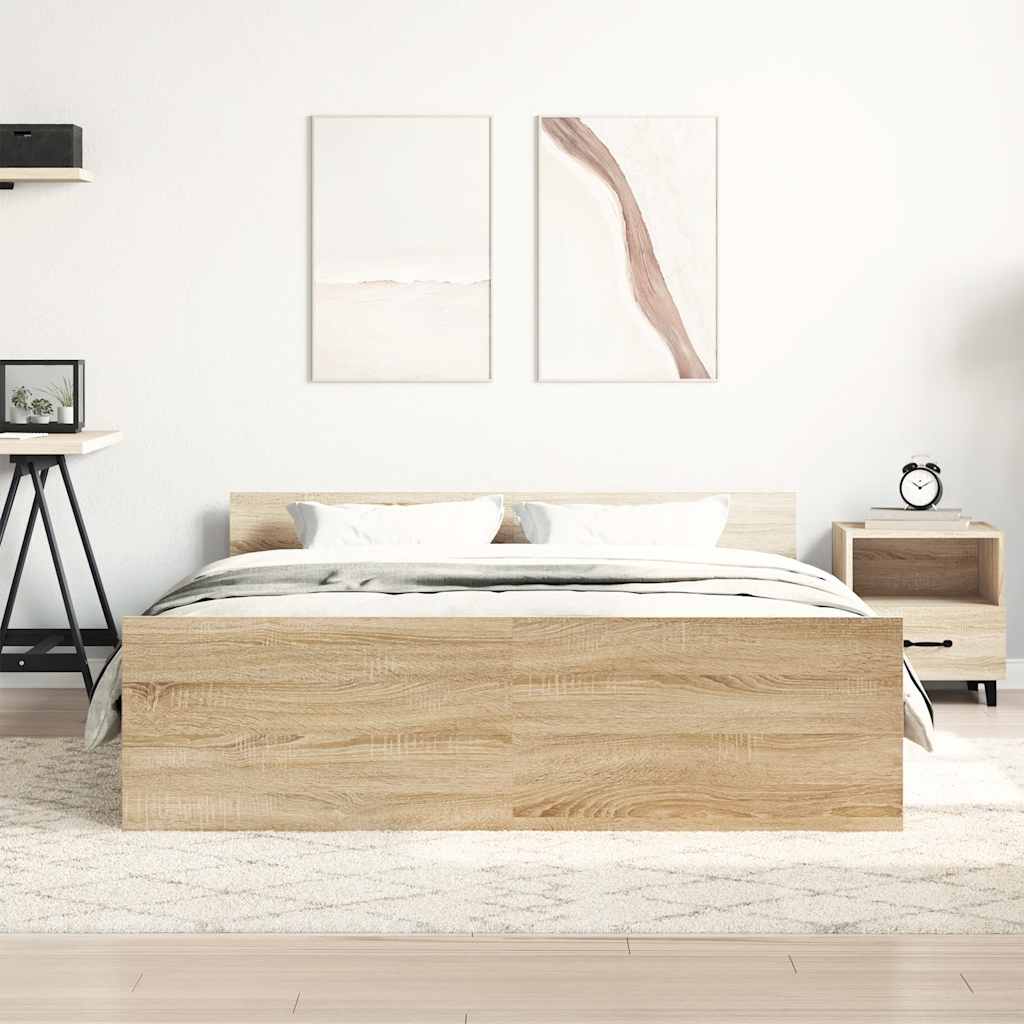 8721012157125_g_en_hd_2 vidaXL Bed Frame without Mattress Sonoma Oak 150x200 cm - Image 4