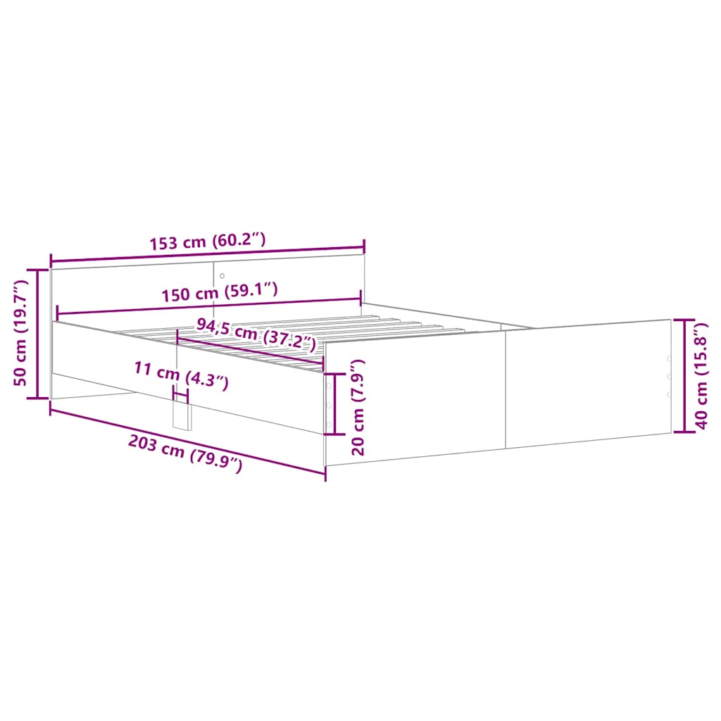 8721012157125_g_en_hd_8 vidaXL Bed Frame without Mattress Sonoma Oak 150x200 cm - Image 10