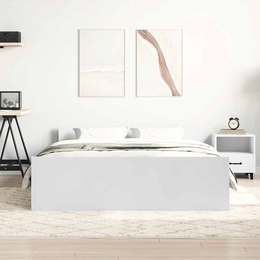 8721012157453_g_en_hd_2 vidaXL Bed Frame without Mattress White 135x190 cm - Image 4