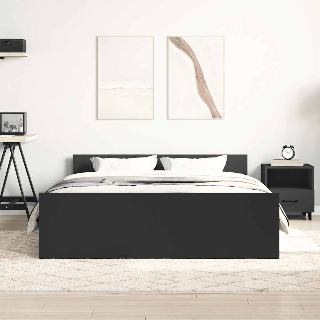 8721012157460_g_en_hd_2 vidaXL Bed Frame without Mattress Black 135x190 cm - Image 4