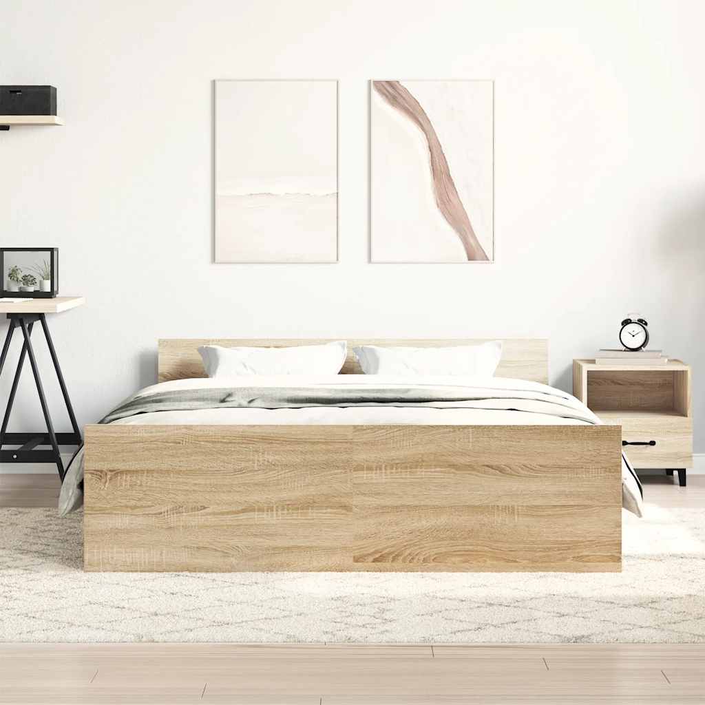 8721012157477_g_en_hd_2 vidaXL Bed Frame without Mattress Sonoma Oak 135x190 cm - Image 4