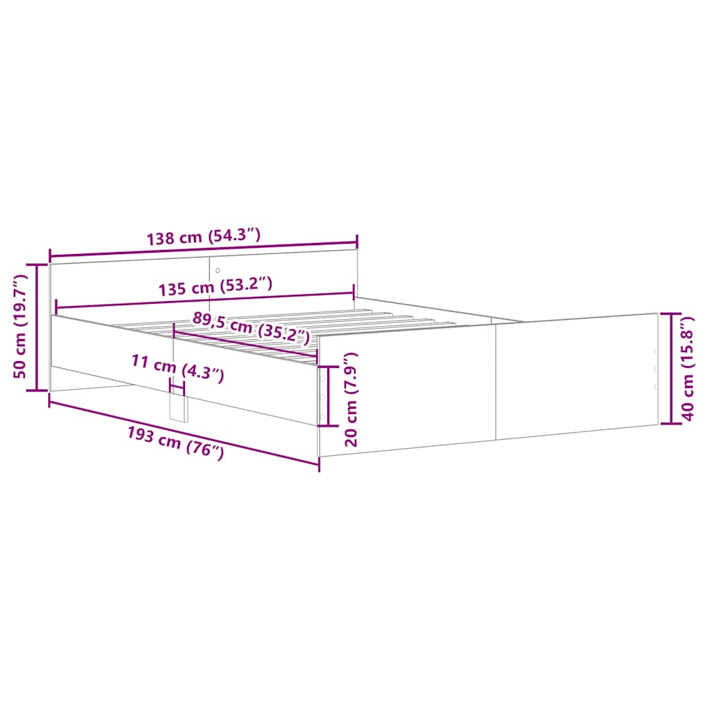 8721012157477_g_en_hd_8 vidaXL Bed Frame without Mattress Sonoma Oak 135x190 cm - Image 10