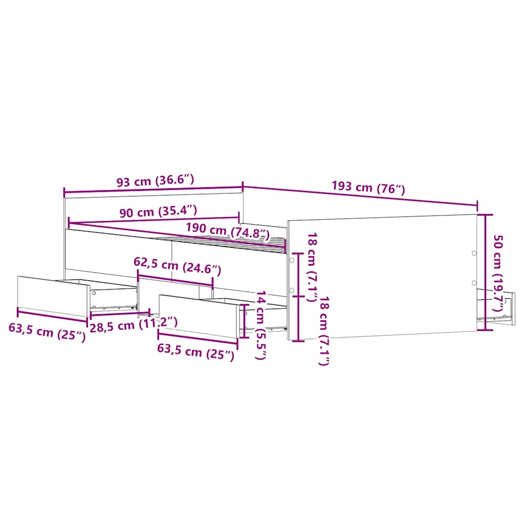 8721012157682_g_en_hd_9 vidaXL Bed Frame without Mattress Sonoma Oak 90x190 cm - Image 11