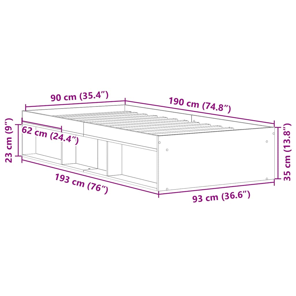 8721012157958_g_en_hd_8 vidaXL Bed Frame without Mattress Black 90x190 cm - Image 10