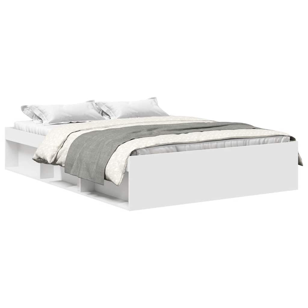 8721012158221_a_en_hd_1 vidaXL Bed Frame without Mattress White 150x200 cm - Image 2