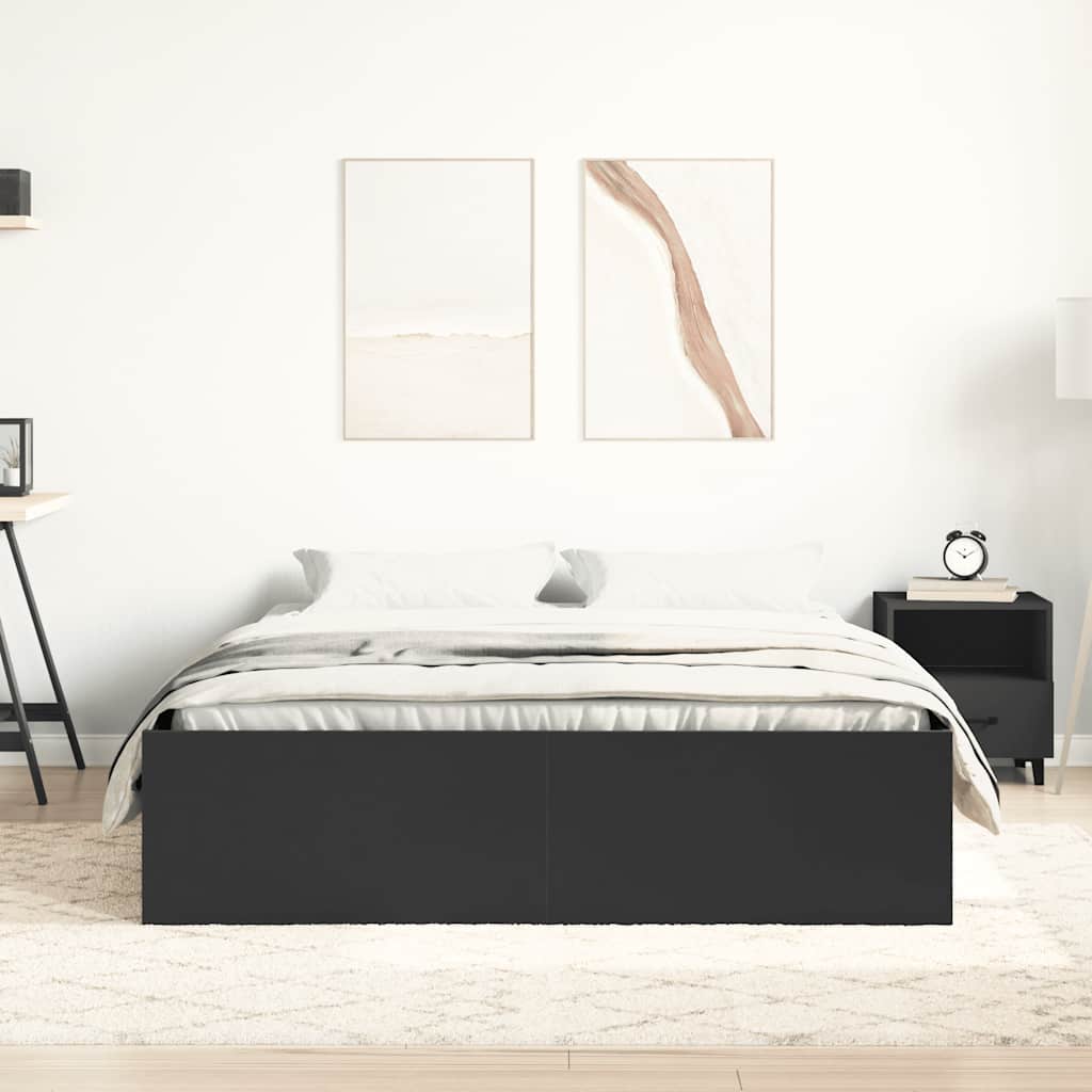 8721012158238_g_en_hd_2 vidaXL Bed Frame without Mattress Black 150x200 cm - Image 4