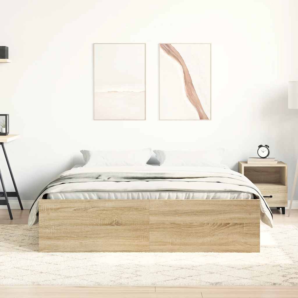 8721012158245_g_en_hd_2 vidaXL Bed Frame without Mattress Sonoma Oak 150x200 cm - Image 4