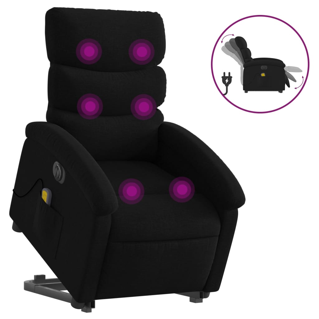 8721012178632_a_en_hd_1 vidaXL Electric Stand up Massage Recliner Chair Black Fabric - Image 2