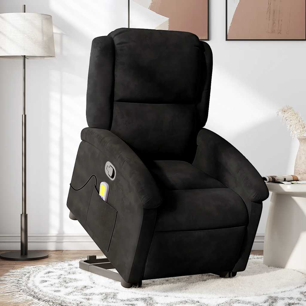 8721012179912_m_en_hd_1 vidaXL Stand up Massage Recliner Chair Black Velvet - Image 1