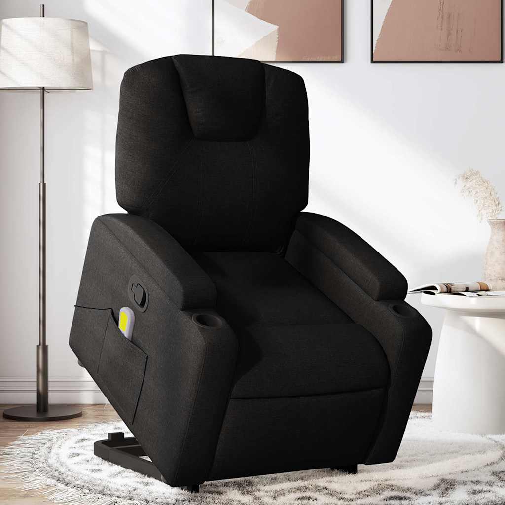 8721012180185_m_en_hd_1 vidaXL Stand up Massage Recliner Chair Black Fabric - Image 1