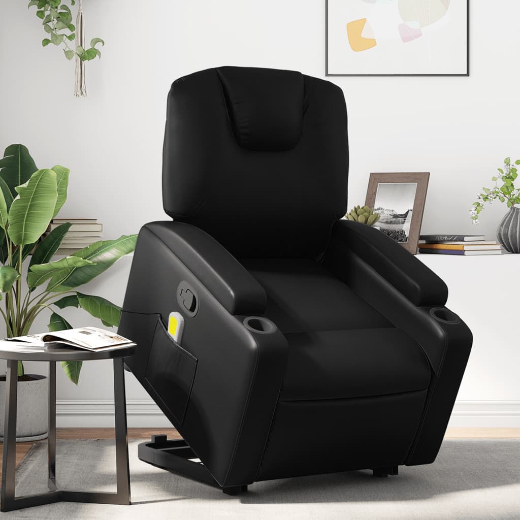 8721012180437_m_en_hd_1 vidaXL Stand up Massage Recliner Chair Black Faux Leather - Image 1