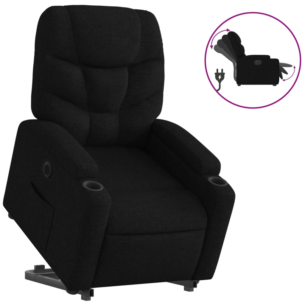 8721012181229_a_en_hd_1 vidaXL Electric Stand up Recliner Chair Black Fabric - Image 2