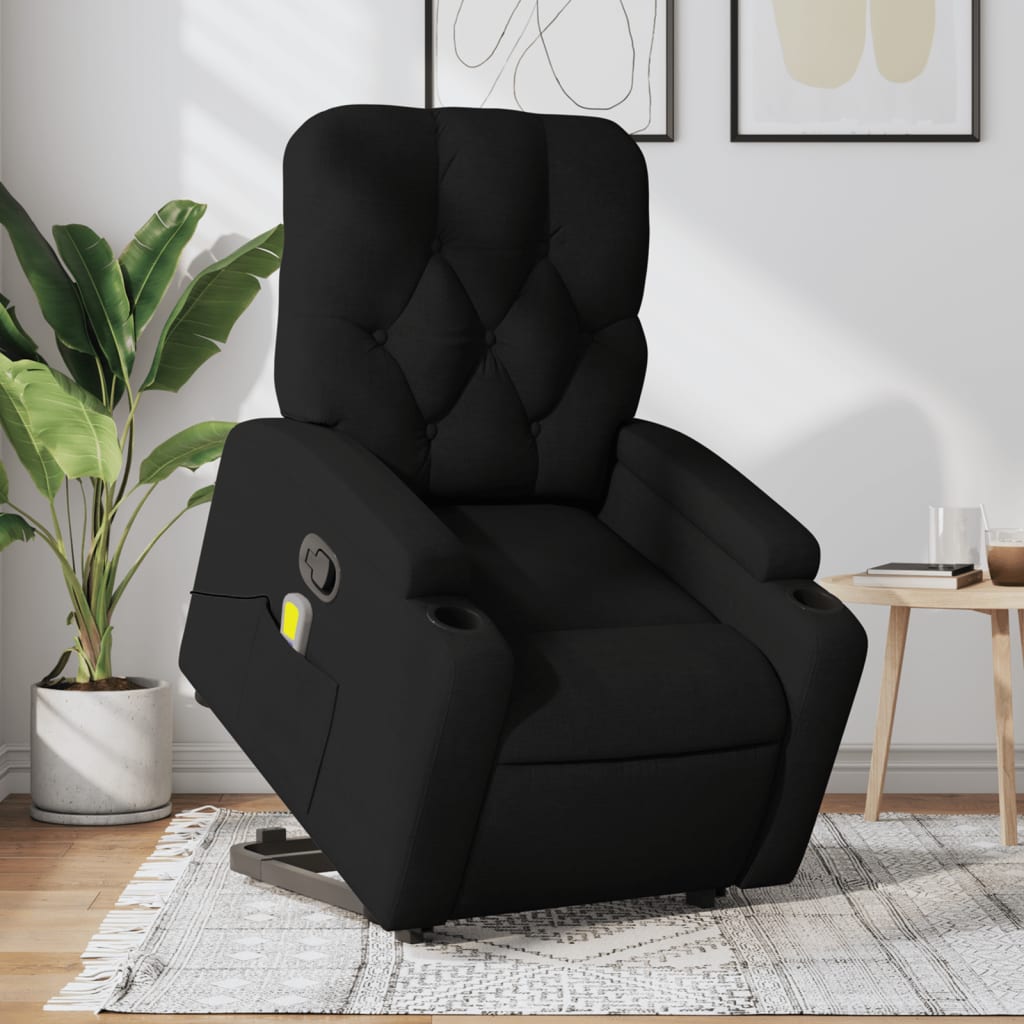 8721012181601_m_en_hd_1 vidaXL Stand up Massage Recliner Chair Black Fabric - Image 1