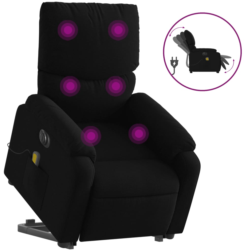 8721012181984_a_en_hd_1 vidaXL Electric Stand up Massage Recliner Chair Black Fabric - Image 2