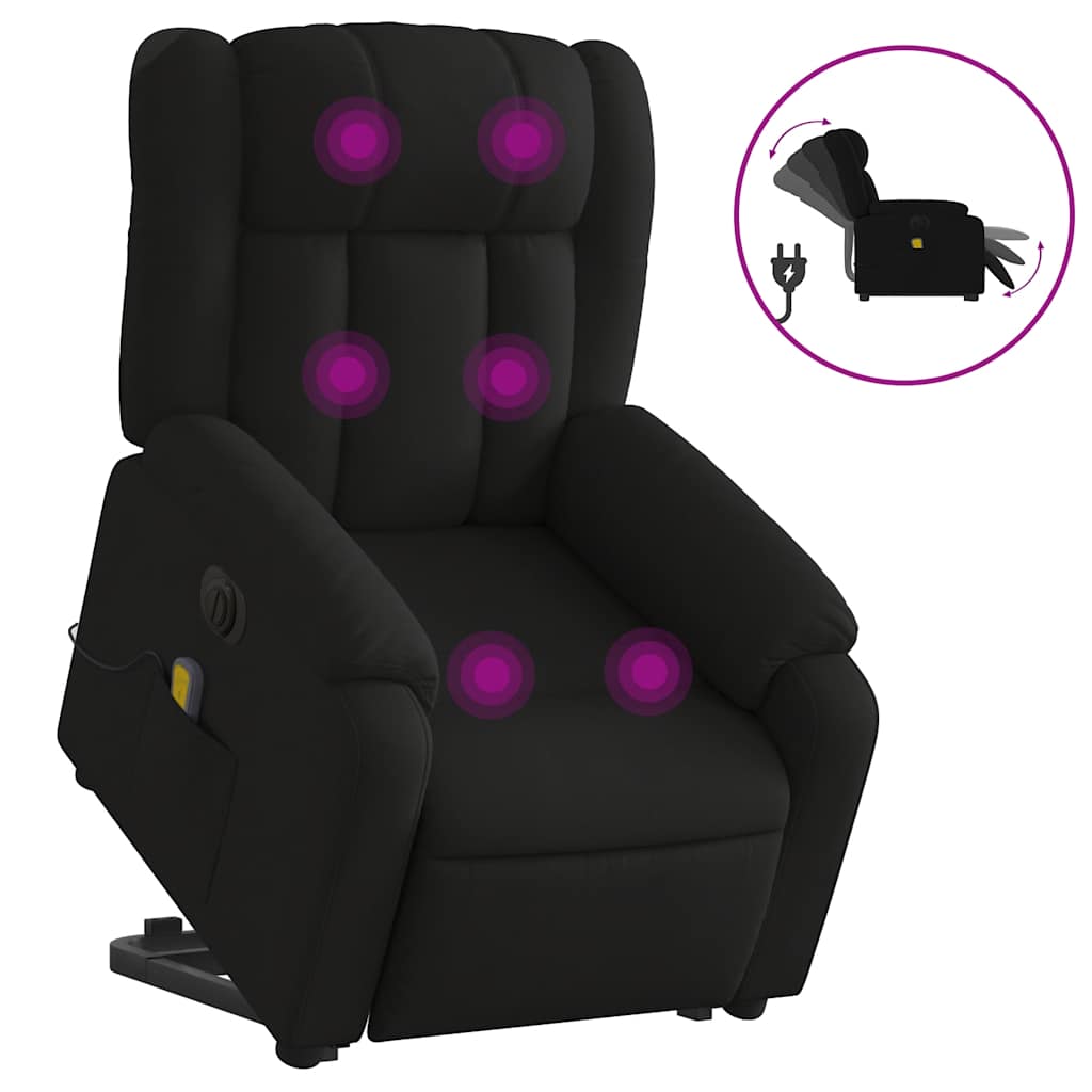 8721012182905_a_en_hd_1 vidaXL Electric Stand up Massage Recliner Chair Black Fabric - Image 2