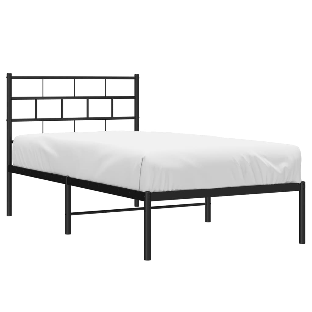 8721012188563_g_en_hd_1 vidaXL Metal Bed Frame without Mattress with Headboard Black 107x203 cm King Single - Image 3