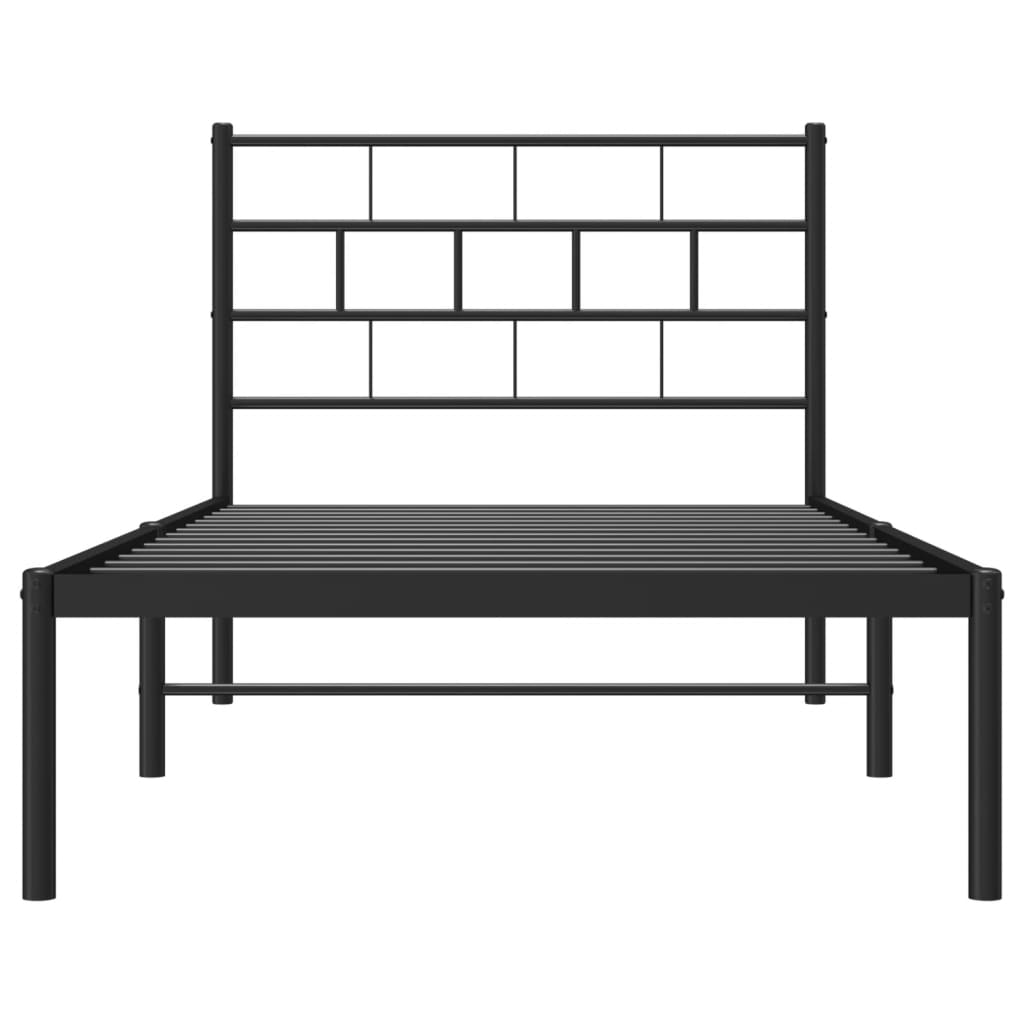8721012188563_g_en_hd_3 vidaXL Metal Bed Frame without Mattress with Headboard Black 107x203 cm King Single - Image 5