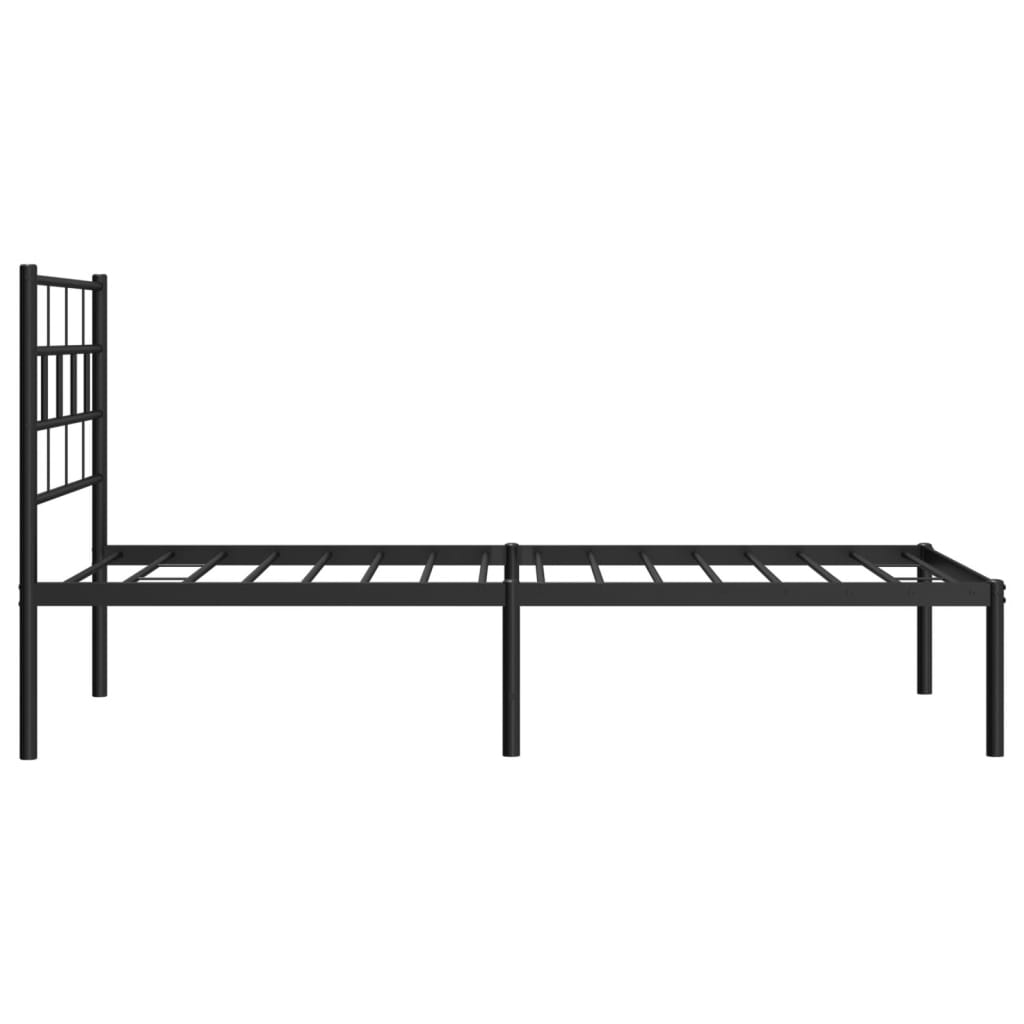 8721012188563_g_en_hd_4 vidaXL Metal Bed Frame without Mattress with Headboard Black 107x203 cm King Single - Image 6