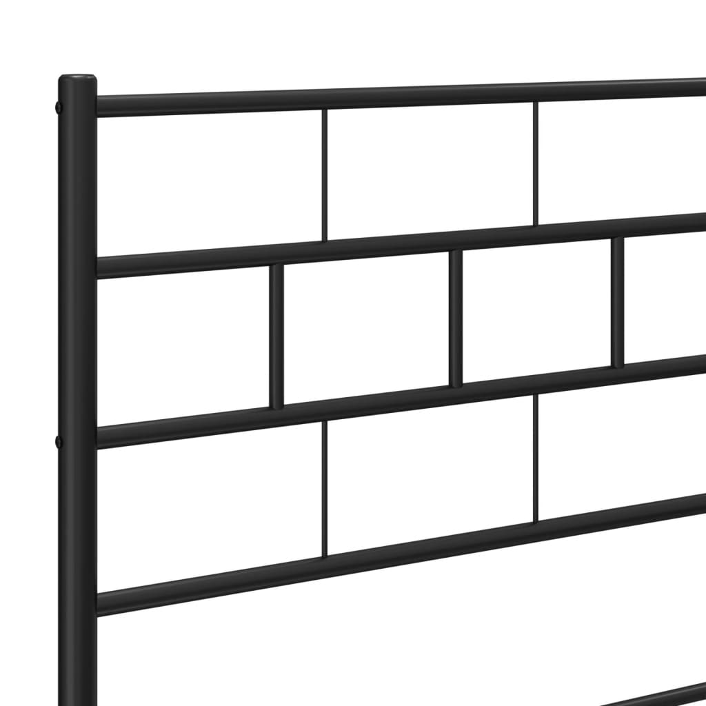 8721012188563_g_en_hd_6 vidaXL Metal Bed Frame without Mattress with Headboard Black 107x203 cm King Single - Image 8