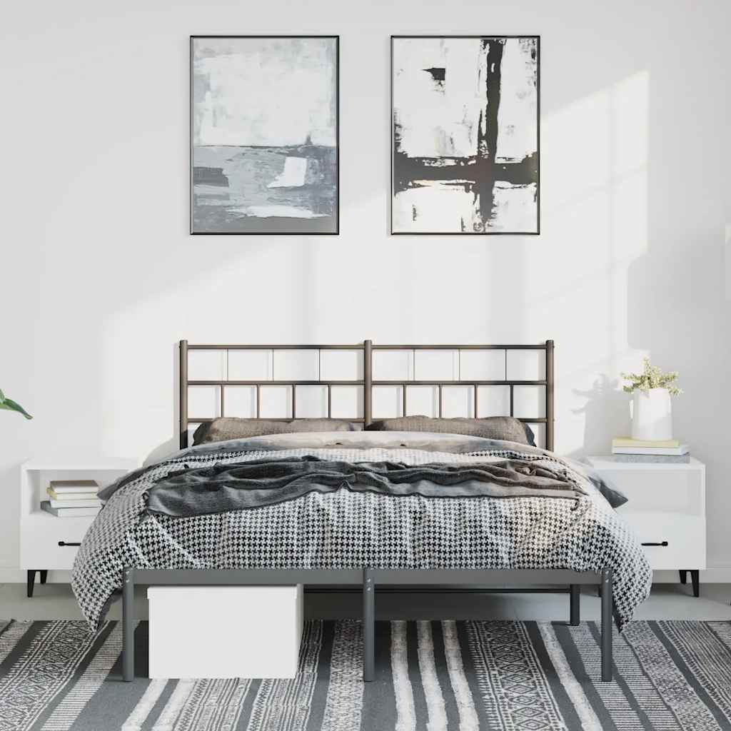 8721012188624_g_en_hd_2 vidaXL Metal Bed Frame without Mattress with Headboard Black 150x200 cm - Image 4
