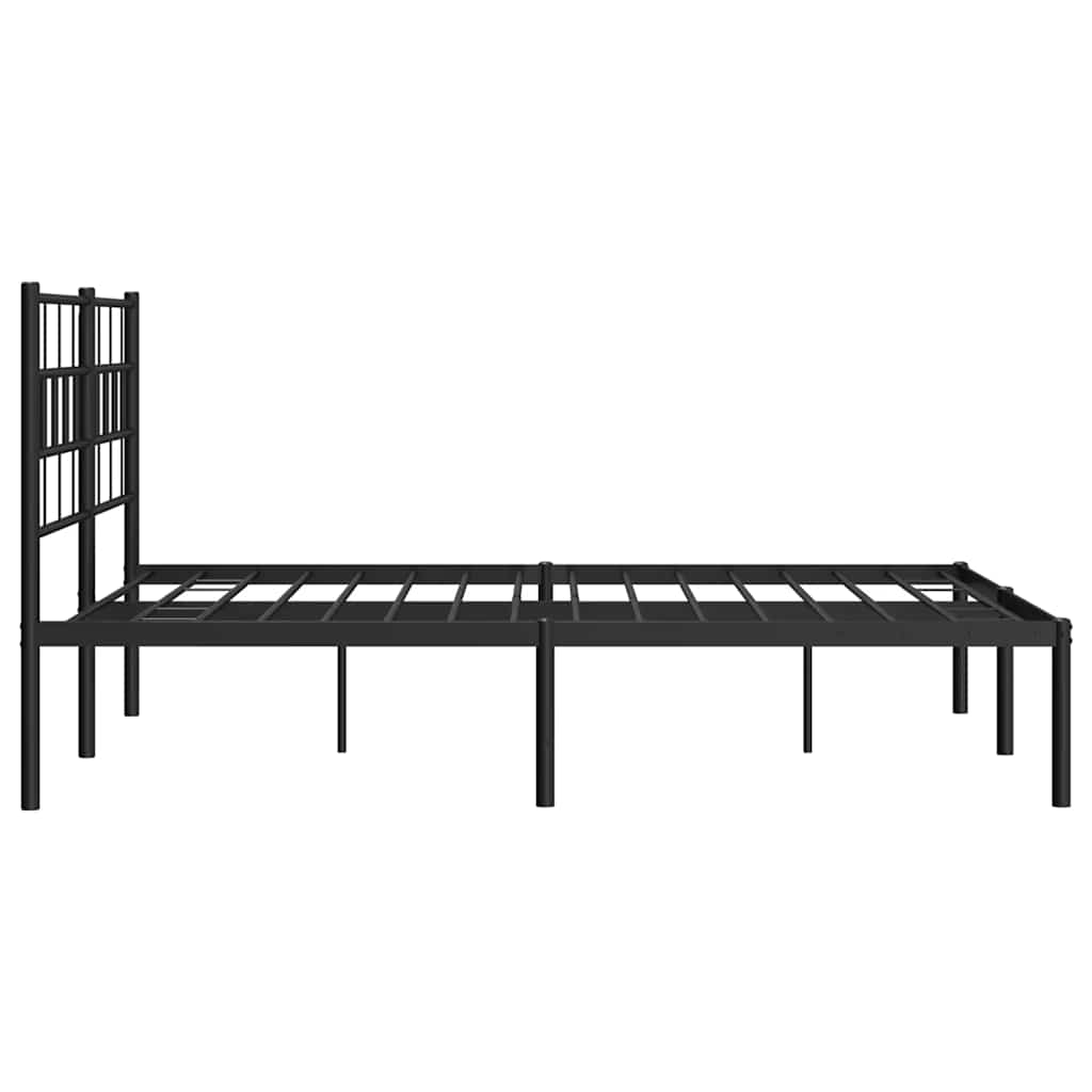 8721012188624_g_en_hd_5 vidaXL Metal Bed Frame without Mattress with Headboard Black 150x200 cm - Image 7