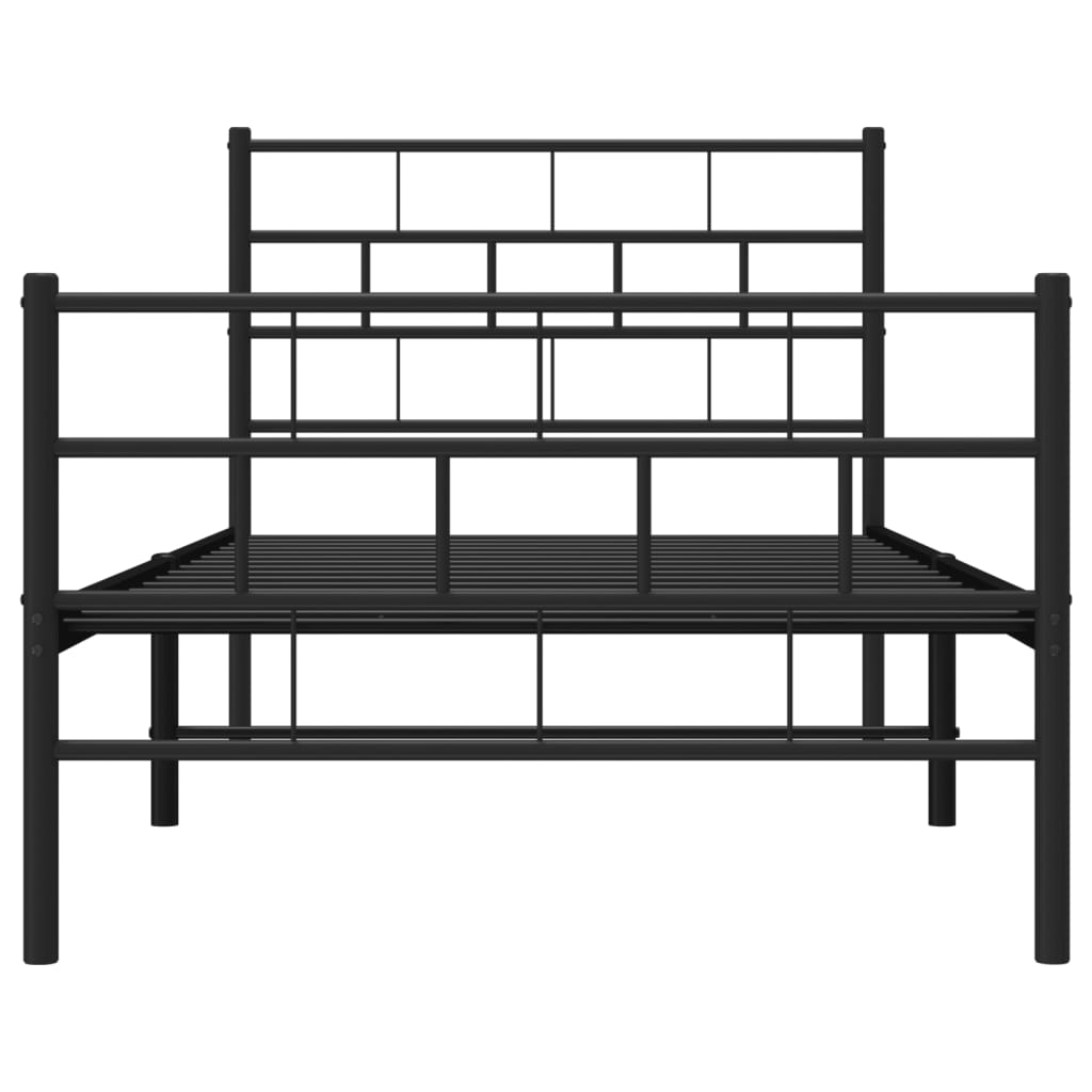8721012188747_g_en_hd_3 vidaXL Metal Bed Frame without Mattress with Footboard Black 107x203 cm King Single - Image 5