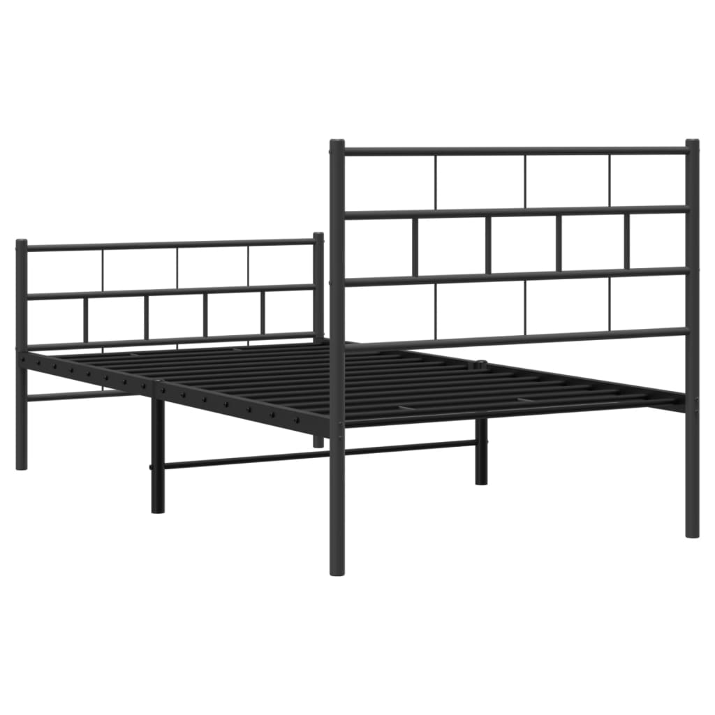 8721012188747_g_en_hd_5 vidaXL Metal Bed Frame without Mattress with Footboard Black 107x203 cm King Single - Image 7