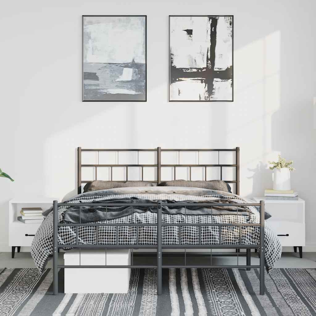 8721012188778_g_en_hd_2 vidaXL Metal Bed Frame without Mattress with Footboard Black 135x190 cm - Image 4