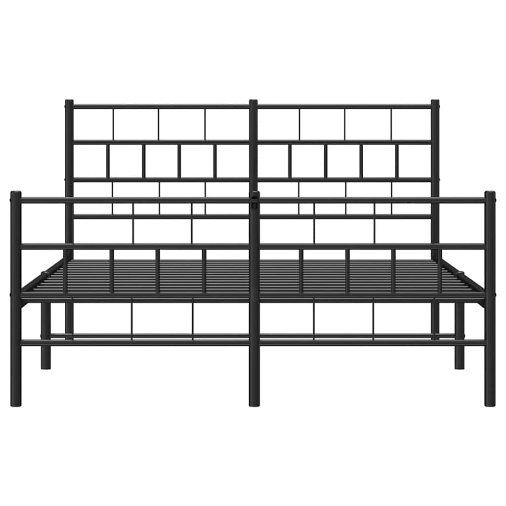 8721012188778_g_en_hd_4 vidaXL Metal Bed Frame without Mattress with Footboard Black 135x190 cm - Image 6