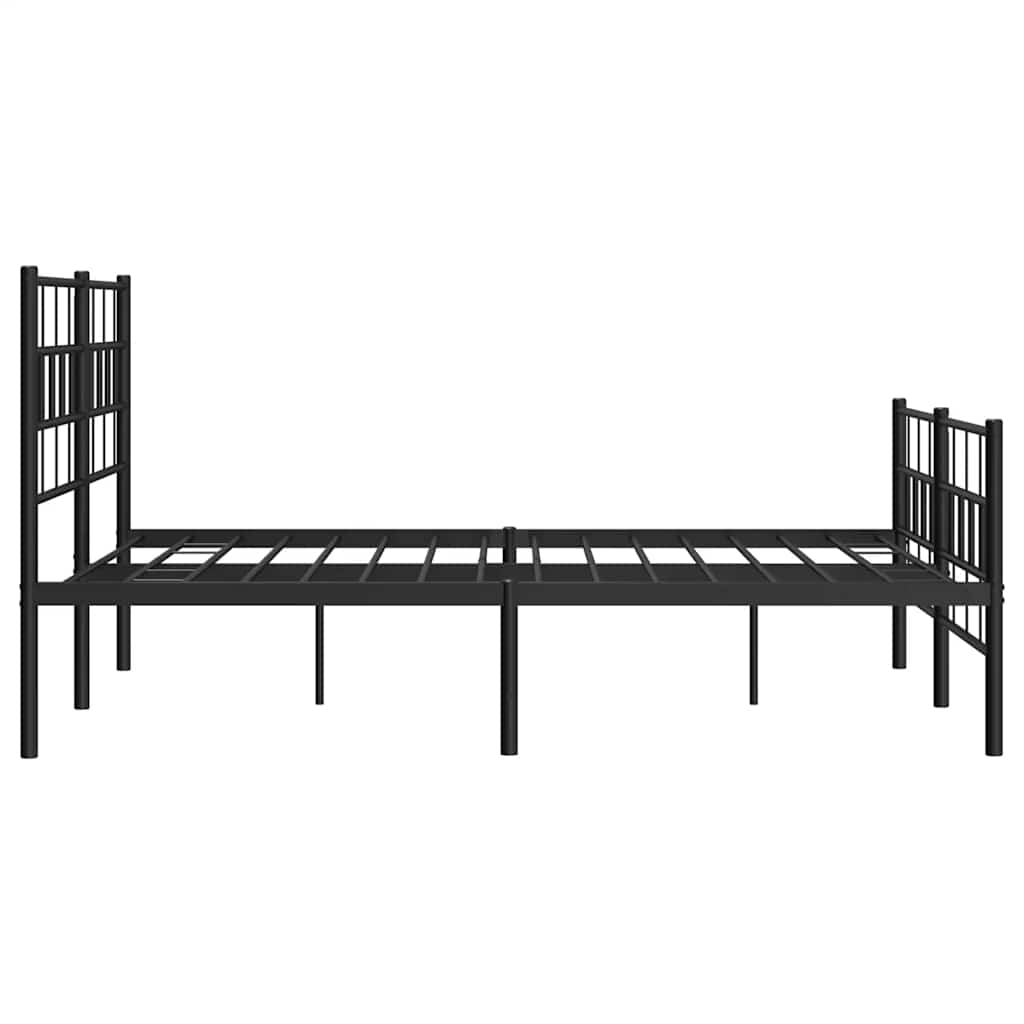 8721012188778_g_en_hd_5 vidaXL Metal Bed Frame without Mattress with Footboard Black 135x190 cm - Image 7