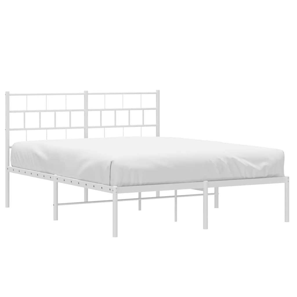 8721012189089_g_en_hd_1 vidaXL Metal Bed Frame without Mattress with Headboard White 135x190 cm - Image 3