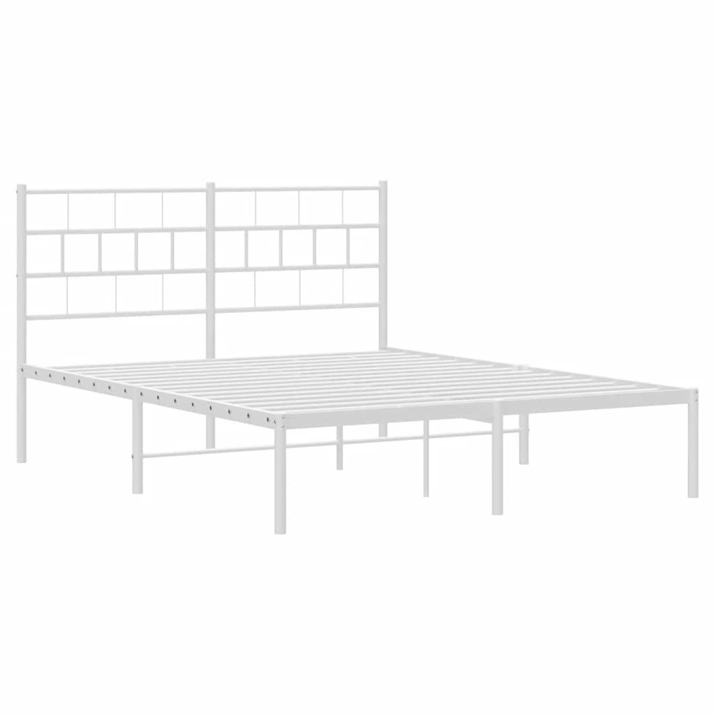 8721012189089_g_en_hd_3 vidaXL Metal Bed Frame without Mattress with Headboard White 135x190 cm - Image 5