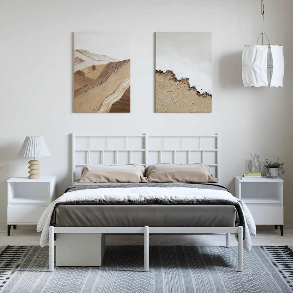 8721012189119_g_en_hd_2 vidaXL Metal Bed Frame without Mattress with Headboard White 150x200 cm - Image 4