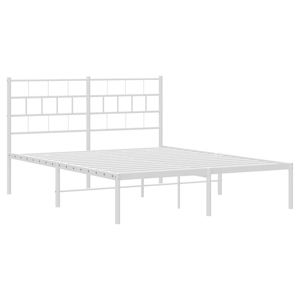 8721012189119_g_en_hd_3 vidaXL Metal Bed Frame without Mattress with Headboard White 150x200 cm - Image 5