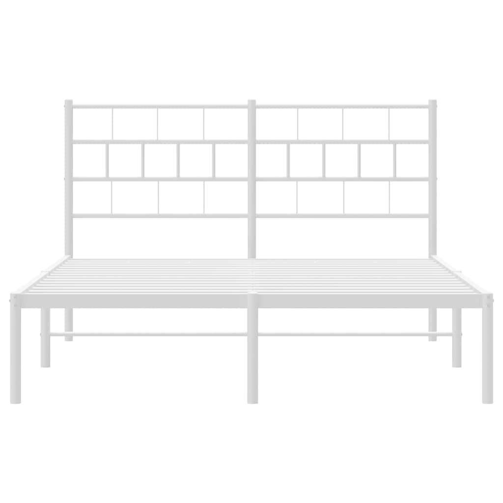8721012189119_g_en_hd_4 vidaXL Metal Bed Frame without Mattress with Headboard White 150x200 cm - Image 6