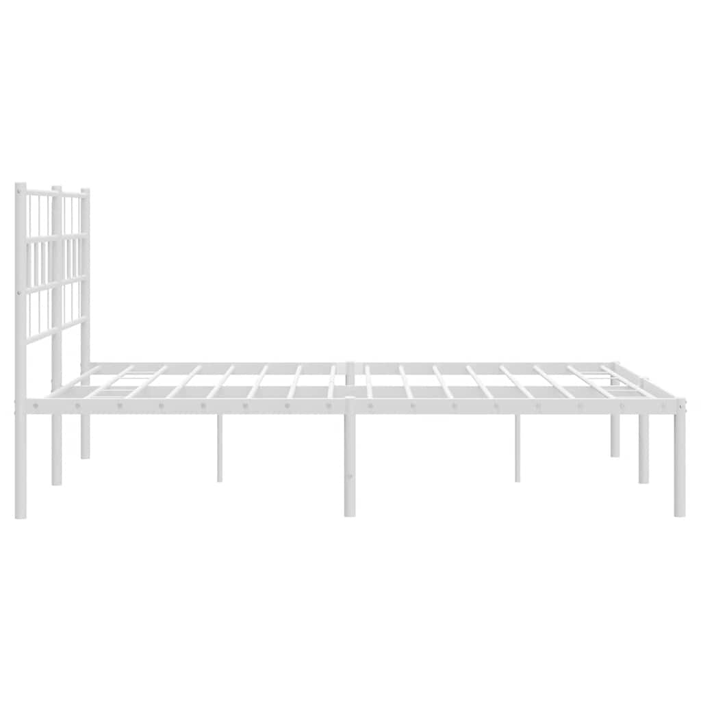 8721012189119_g_en_hd_5 vidaXL Metal Bed Frame without Mattress with Headboard White 150x200 cm - Image 7